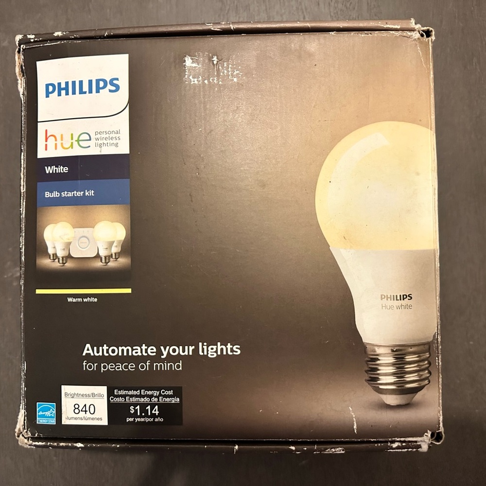 Philips Hue Bridge & (4) White Bulb Starter Kit
